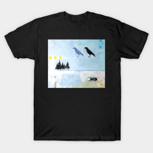 Picture of an original painting, crow black and blue T-Shirt